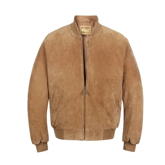 Reed Vintage Suede Leather Bomber Jacket Size M - Picture 1 of 16